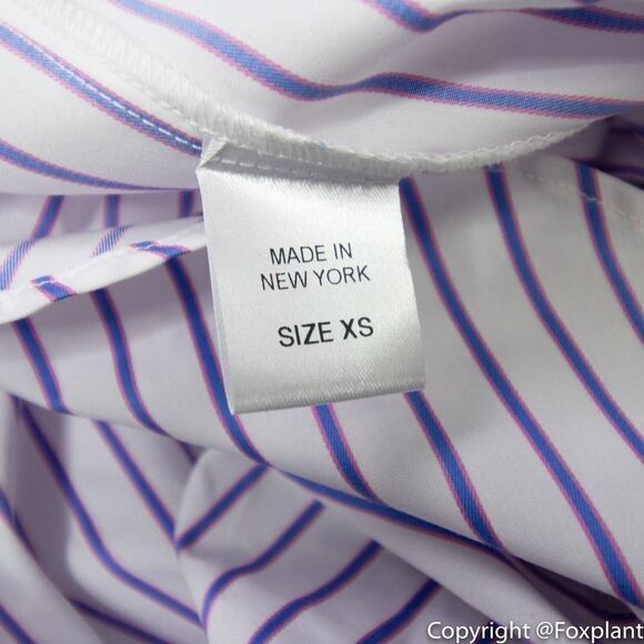 NWOT Petersyn smocked puff short sleeve button front top,‎ white with stripes - Picture 12 of 15
